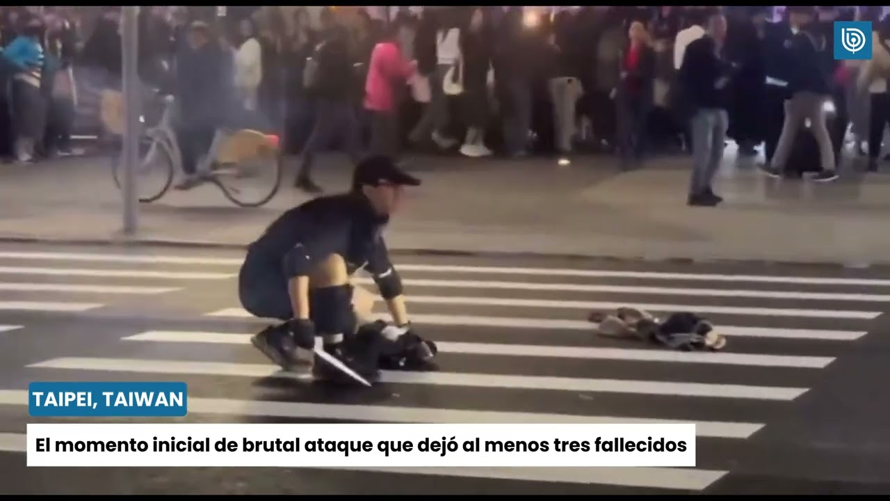 As&iacute; fue el momento en que se inici&oacute; ataque con bombas de humo y cuchillo en Taiw&aacute;n
