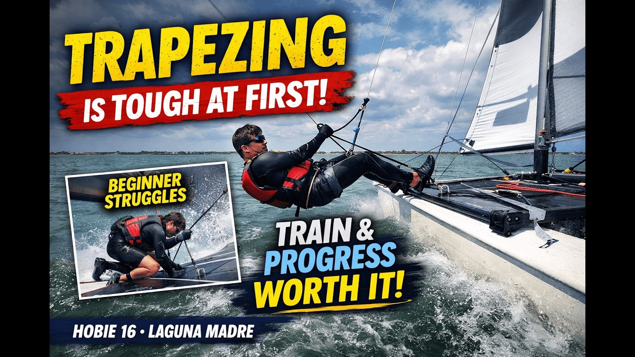 Why Trapezing Feels Impossible at First (Hobie 16 Training Session)