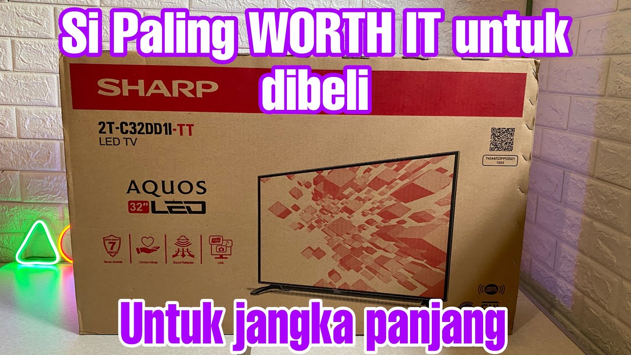 Review & unboxing tv led sharp 32 inch  type 2T C32DD1I