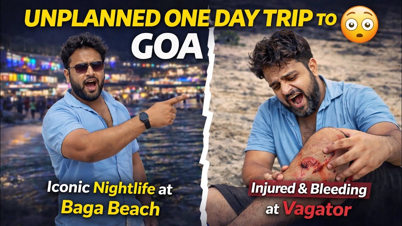 Unplanned Trip to Goa 😳 | Baga Nightlife & Injury at Vagator!