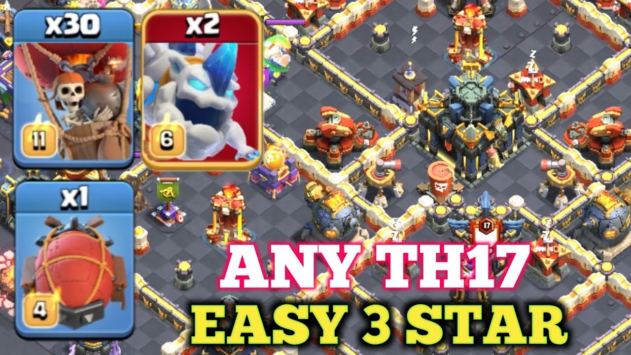 Best th17 Attack Loon,Ice Hound with Blimp/ Best th17 Attack strategy in Clash of clans