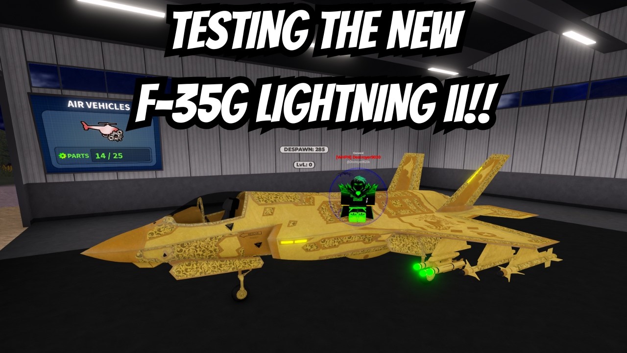 Испытания нового истребителя F-35G (GOLD) Lightning II в War Tycoon.