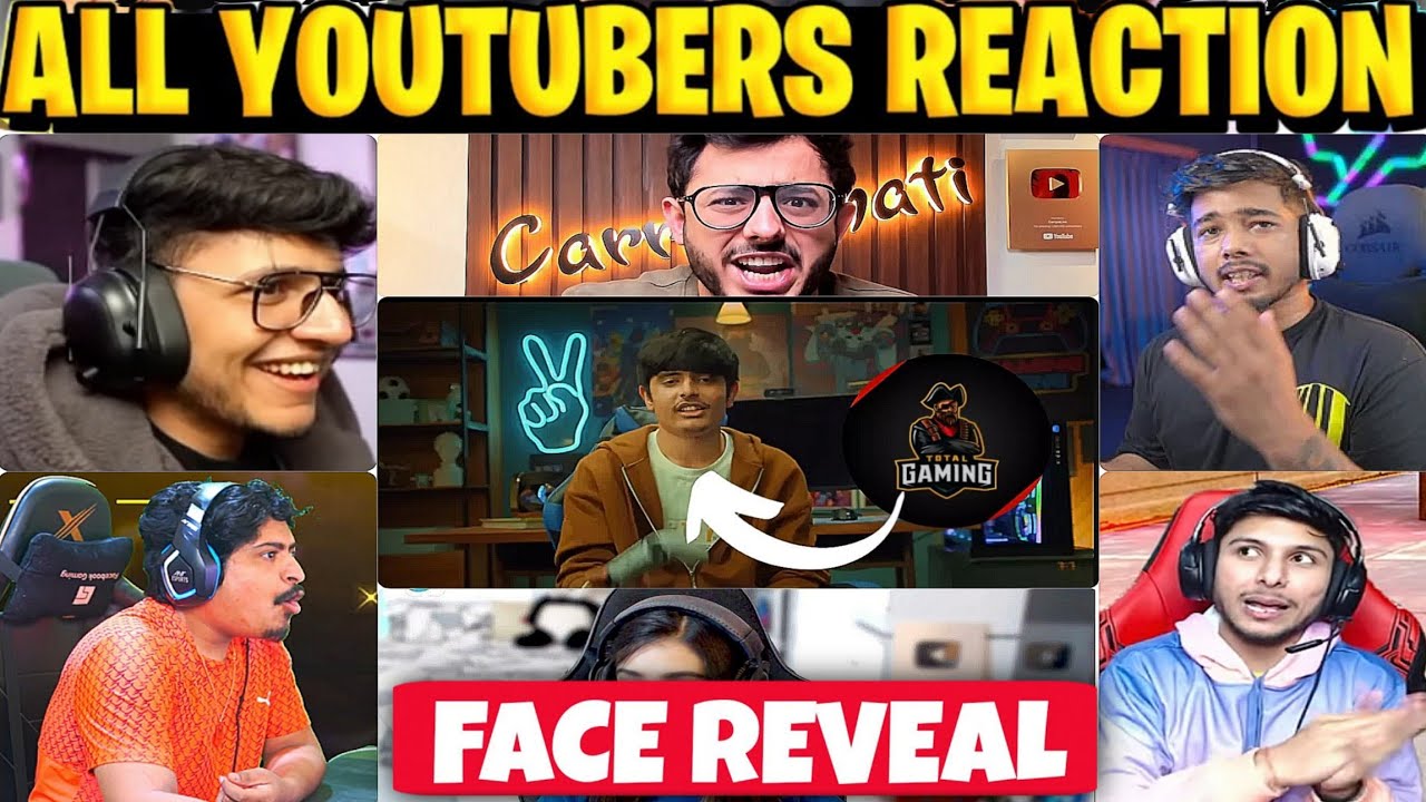 All YouTubers REACTION On AJJUBHAI FACE REVEAL 🤯 Total Gaming Face Reveal || Reaction on ajjubhai