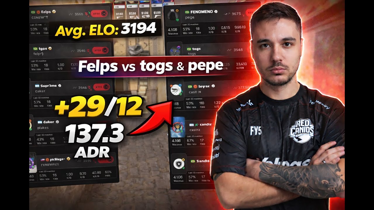 FELPS ABSURDO! +29 KILLS vs TOGS & PEPE | FACEIT 3K ELO | com comunicação
