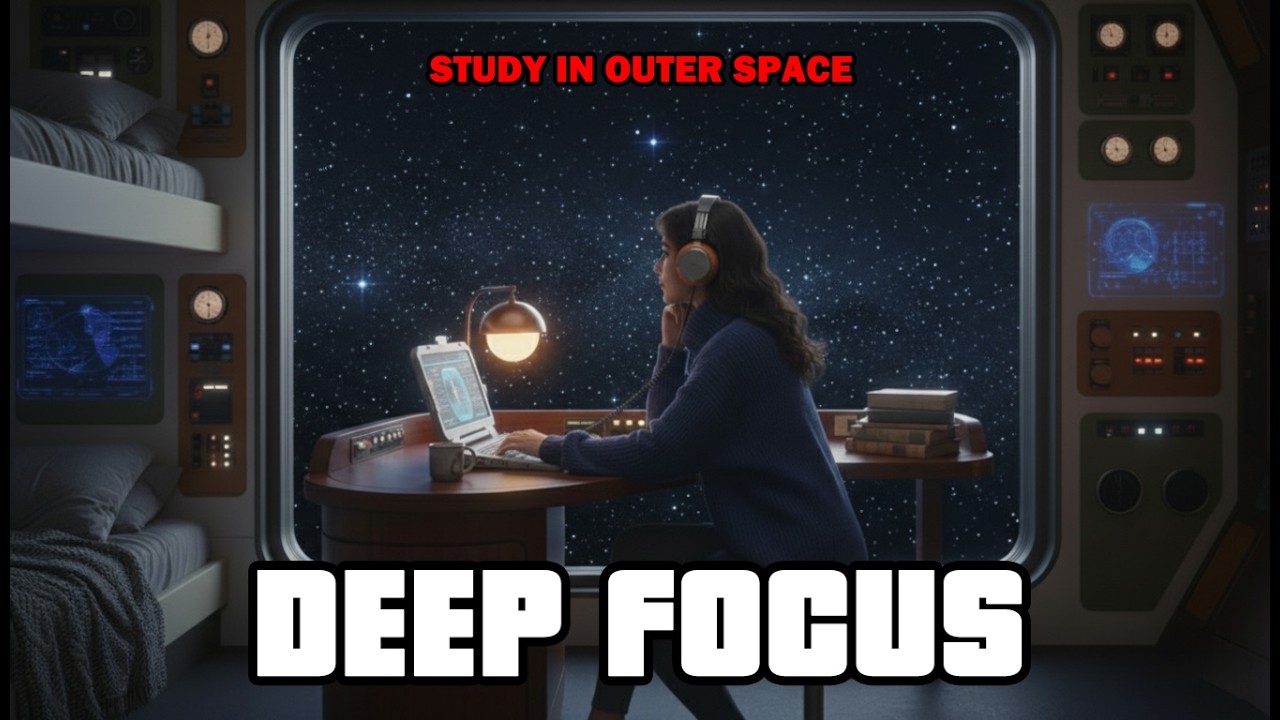 Late Night Deep Focus 🌌 Sci-Fi Study Room in Deep Space (90 Minutes)