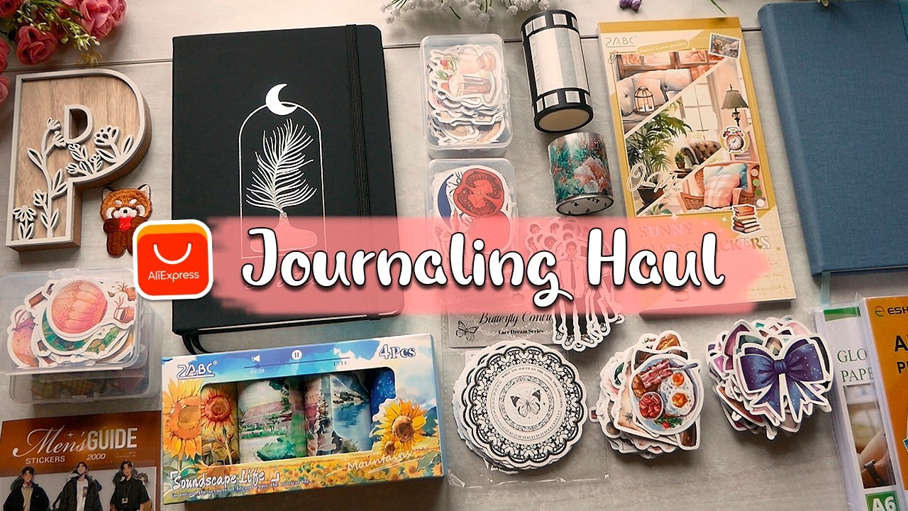 💎AliExpress Journaling Haul - Unboxing Journal Supplies and Stationery | ASMR