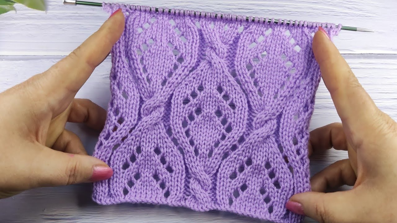 Lace Cable Knit Stitch | Ajour-Zopfmuster stricken | Punto Trecce Traforate| Point Torsades Ajourées