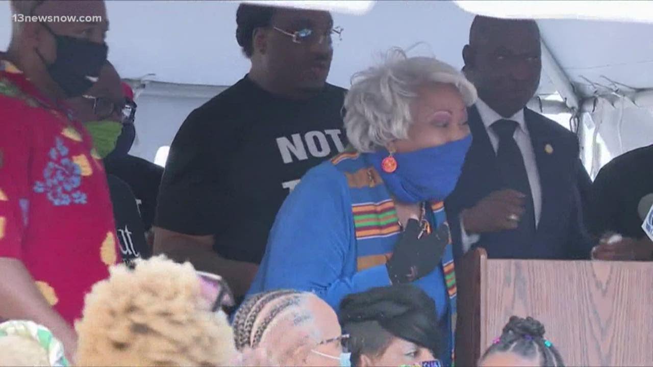Supporters defend State Senator Louise Lucas in Portsmouth