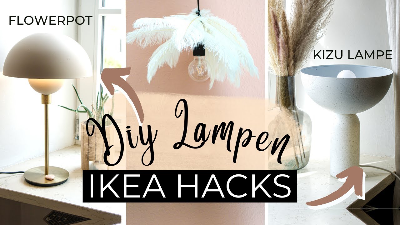 DIY IKEA Hack | 5 DESIGNER LAMPEN für 30€ einfach & schnell selber machen | FlowerPot DIY