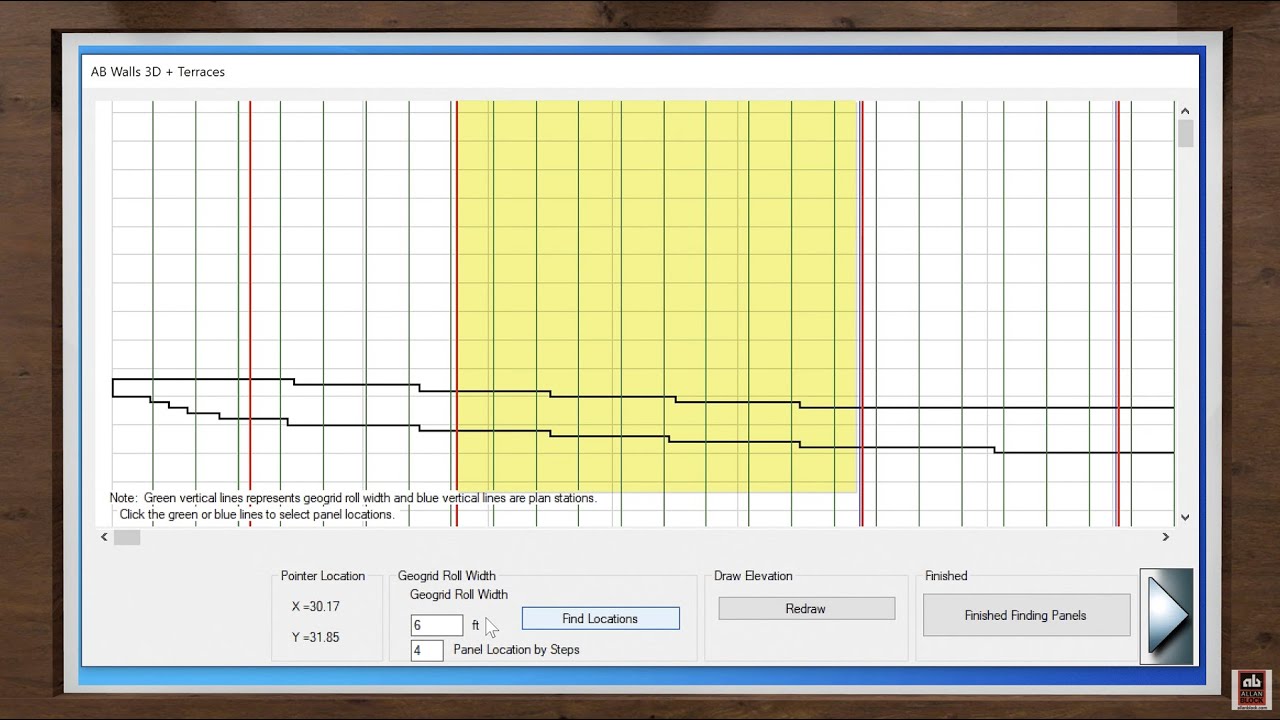 Allan Block SRW Design Software - Panel Selection