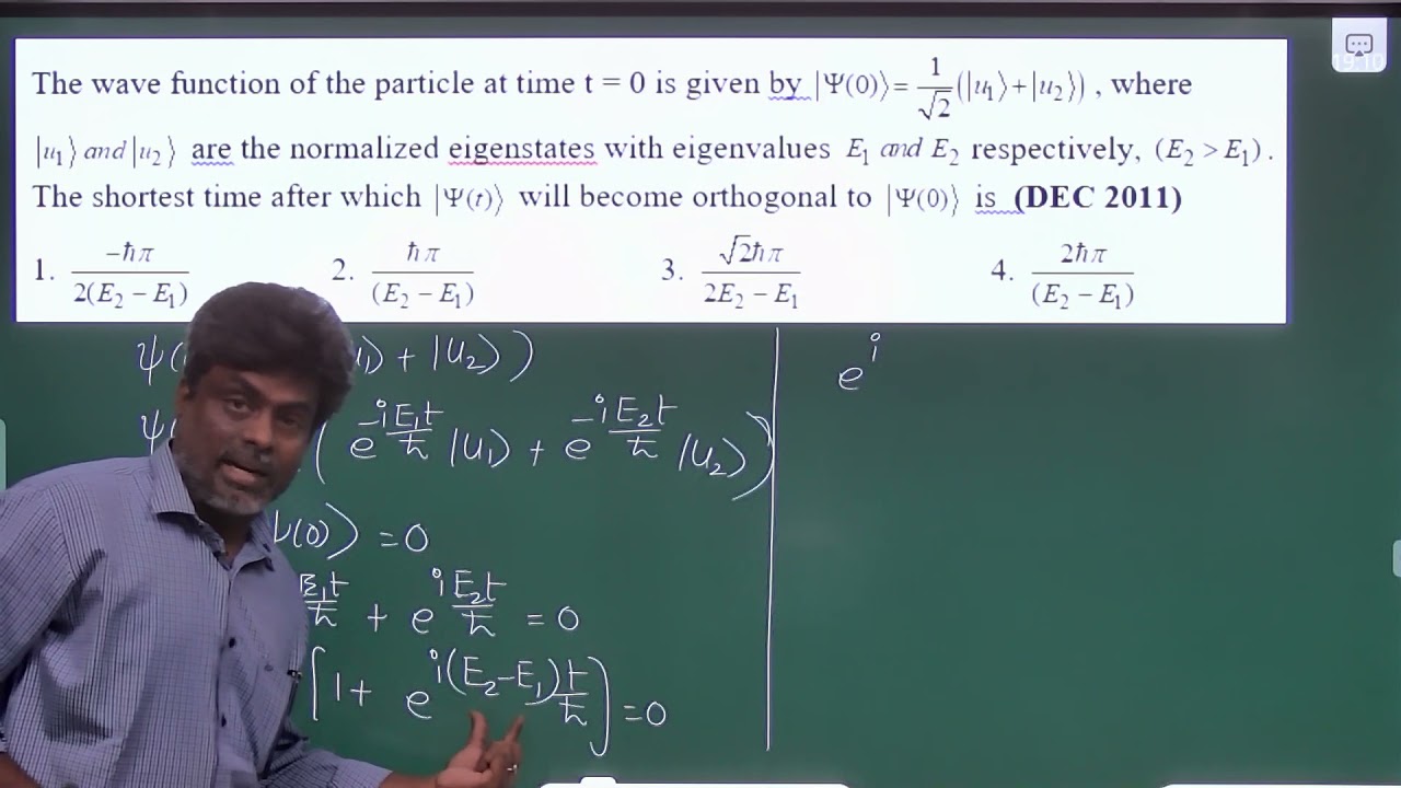 CSIR /QM Schrodinger's Equation (Dec2011)