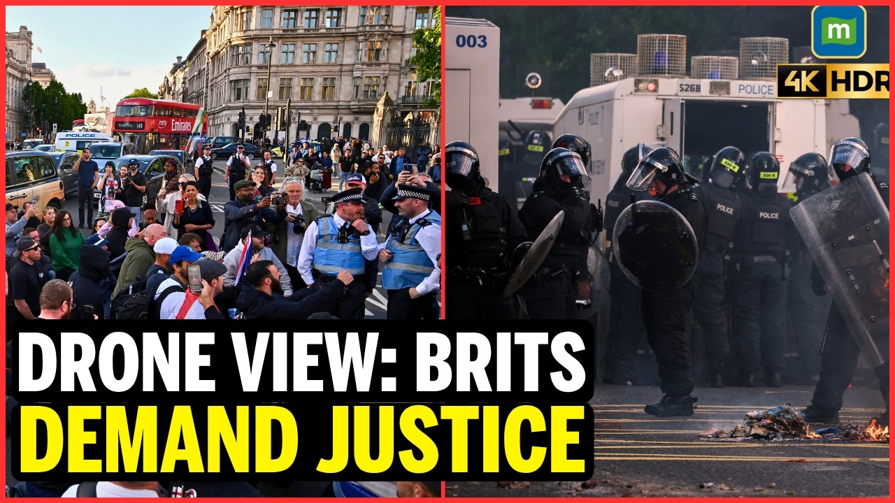 UK RIOTS DRONE FOOTAGE: Police Use Water Cannons As Belfast Anti-Immigration Riots Turn Violent