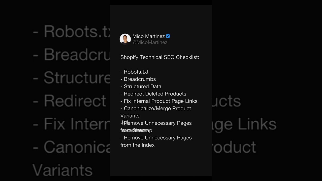 Shopify Technical SEO Checklist