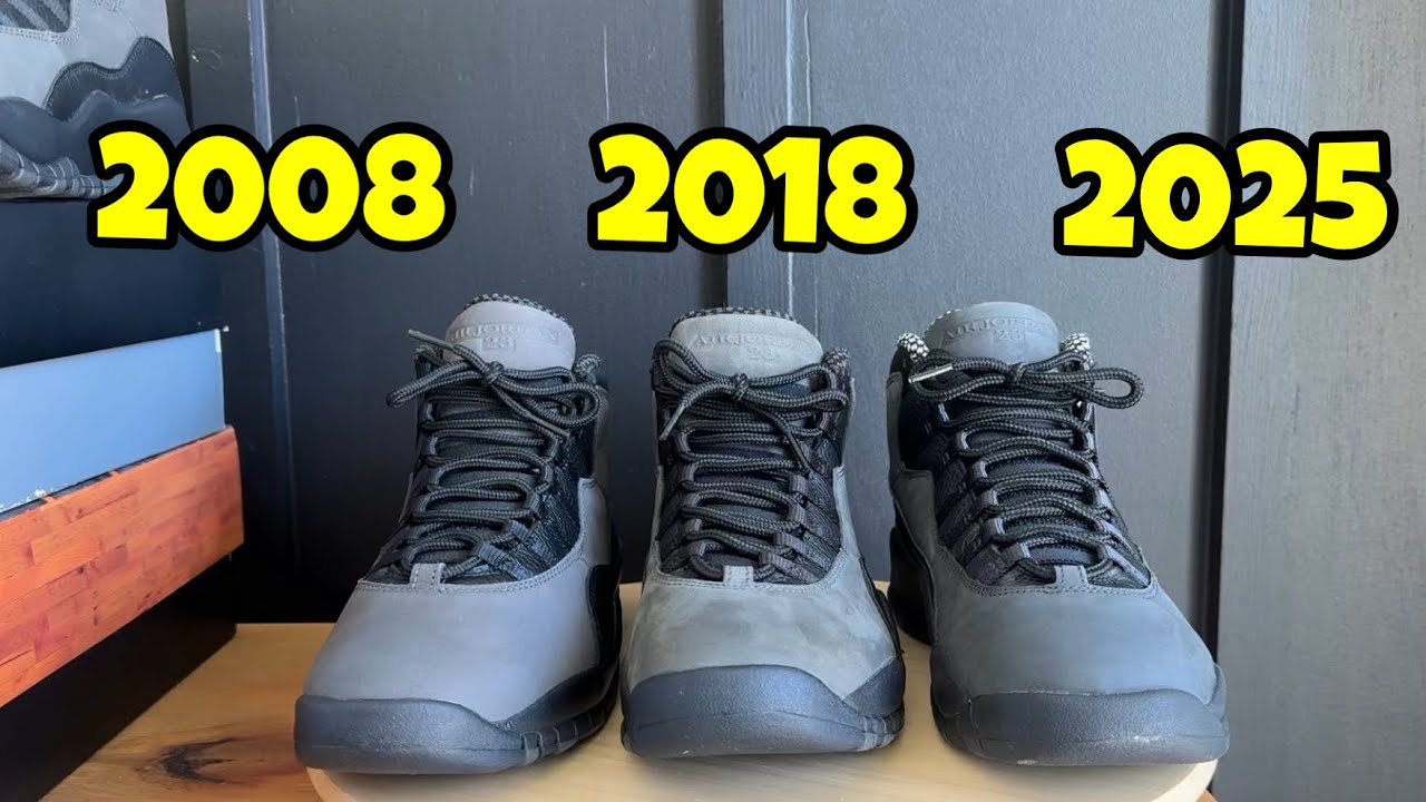 Air Jordan 10 Shadow: сравнение 2008, 2018 и 2025 годов