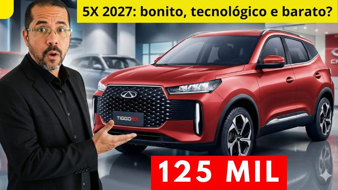 Novo Tiggo 5X 2027: bonito, tecnológico e barato?
