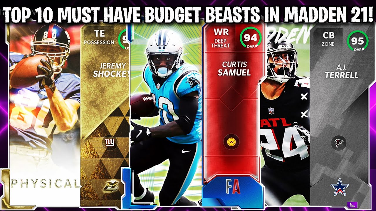 THE TOP 10 MUST HAVE BUDGET BEASTS IN MADDEN 21! | MADDEN 21 ULTIMATE TEAM
