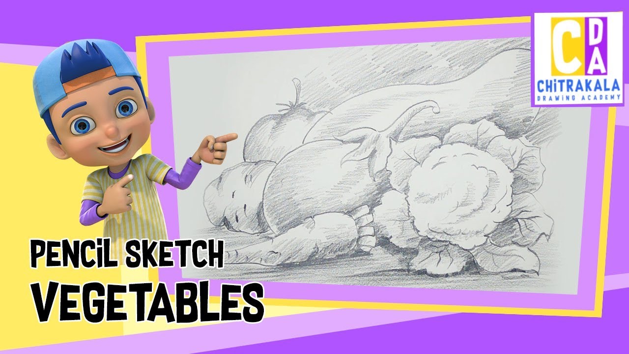 Vegetables Still Life - Pencil Sketch for Beginners - Pencil Drawing