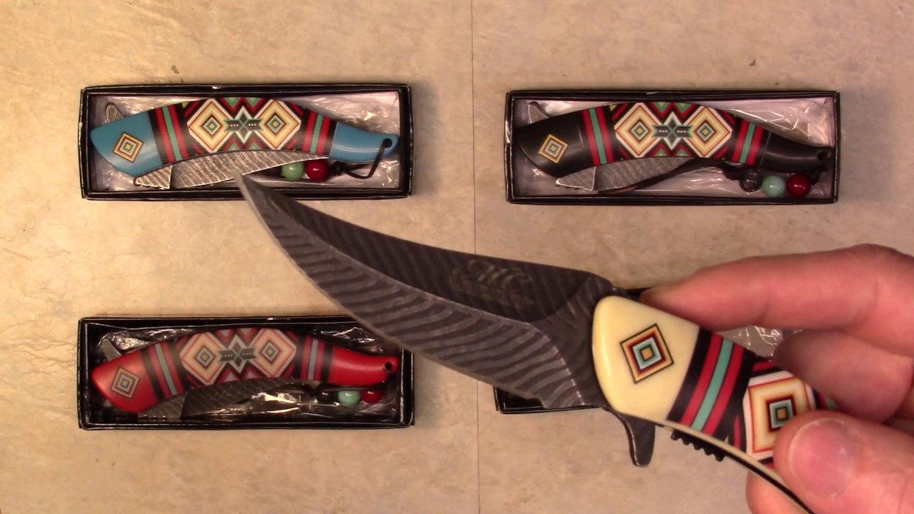 Masters Collection MC-A023 Spring Assist Folding Knife Native American Indian