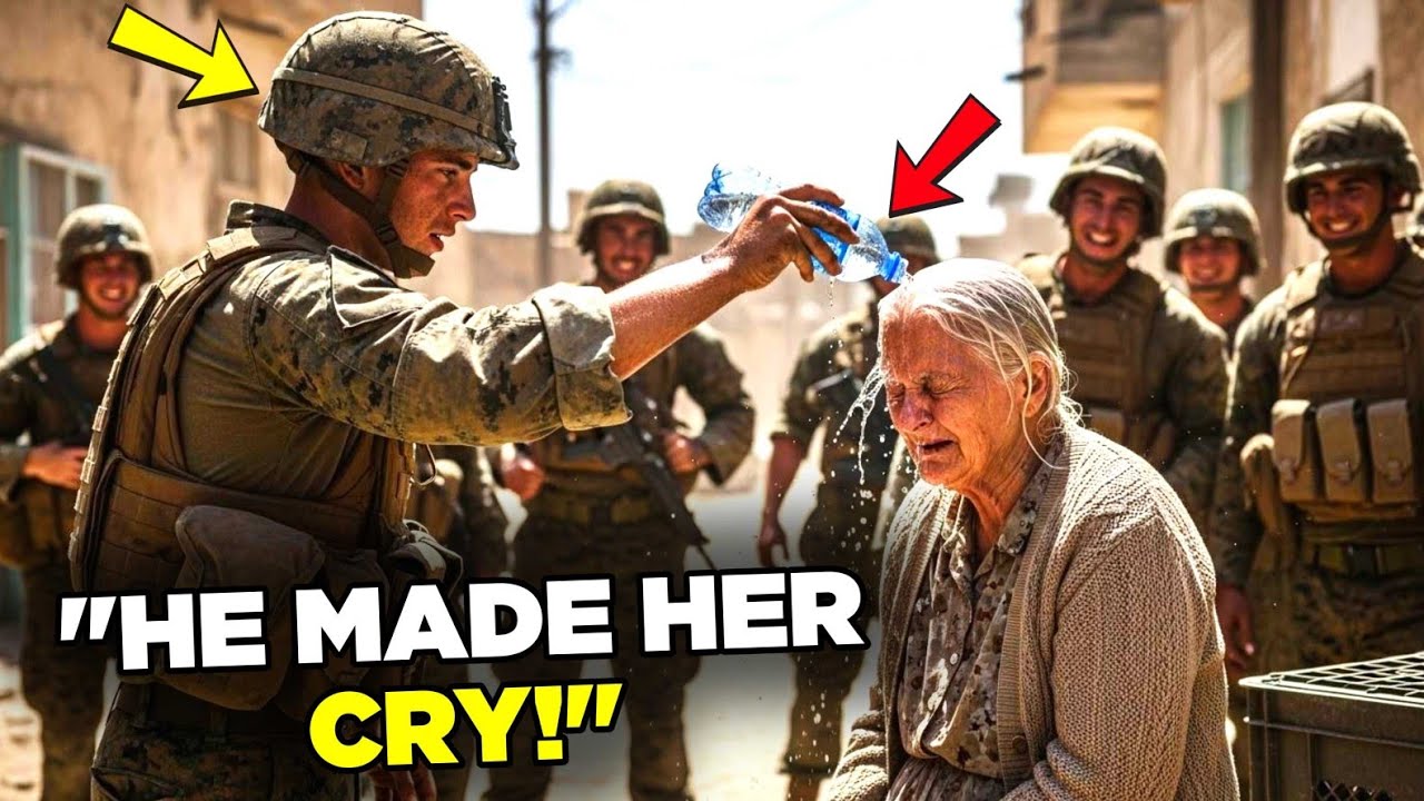 Marine Pours Water on an Elderly Woman, Never Knowing She Was a Decorated War Veteran