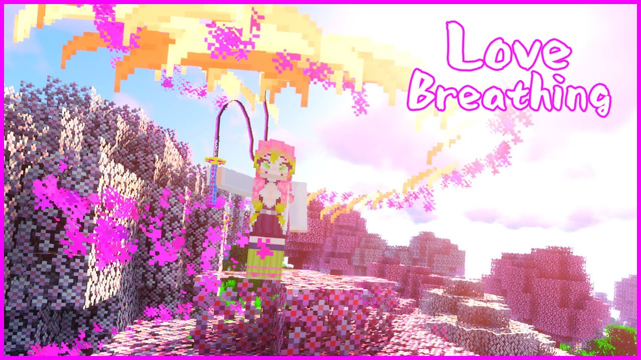 Kanroji Mitsuri's Love Breathing Moves | Minecraft Demon Slayer Mod Review