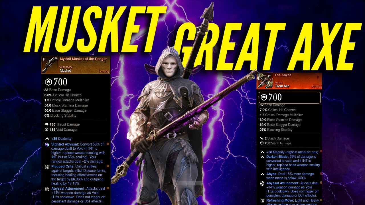 MY NEW MUSKET/GREAT AXE BUILD - PVP NEW WORLD