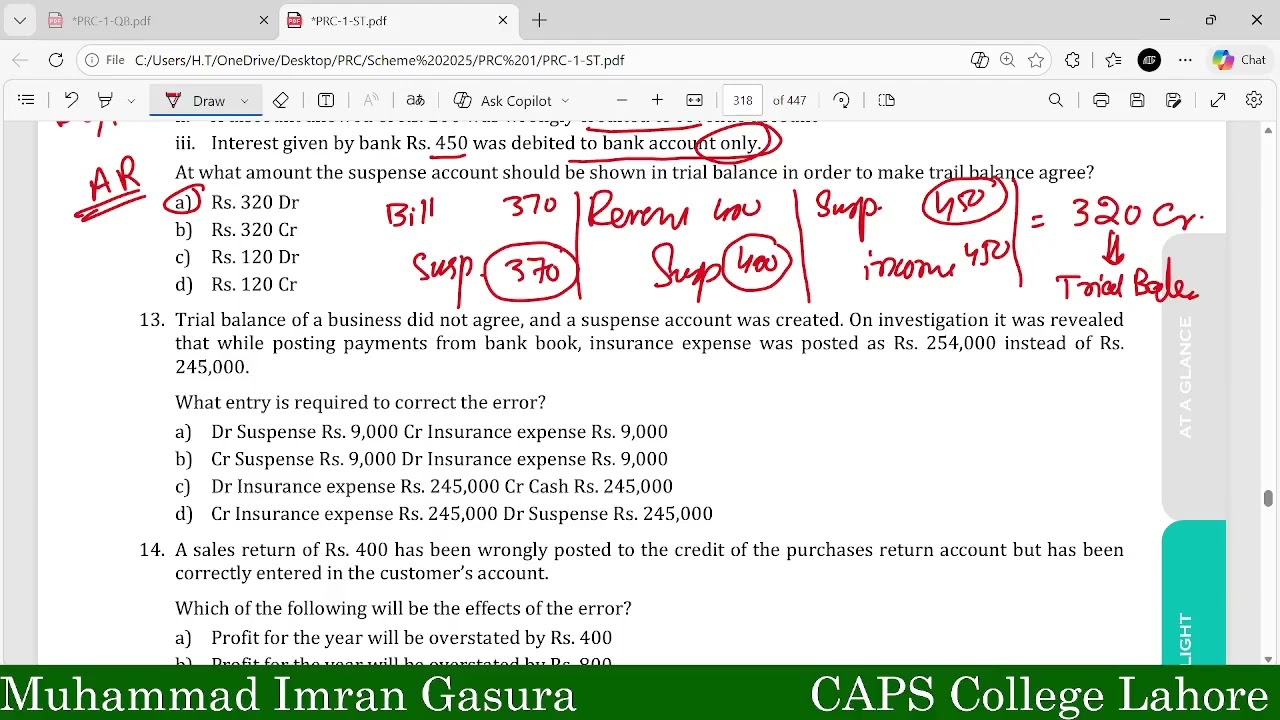Lecture # 7 Correction of Error PRC FOA
