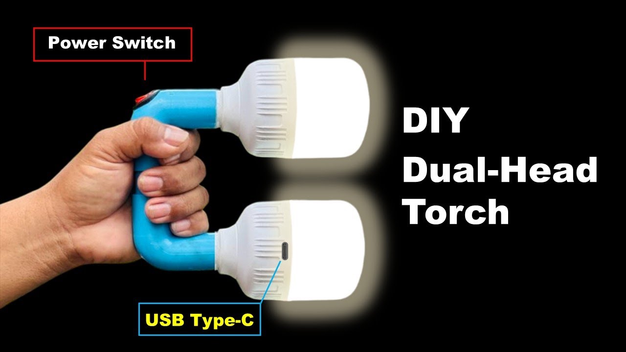 DIY Powerful Dual-Head Flashlight with USB-C Charging
