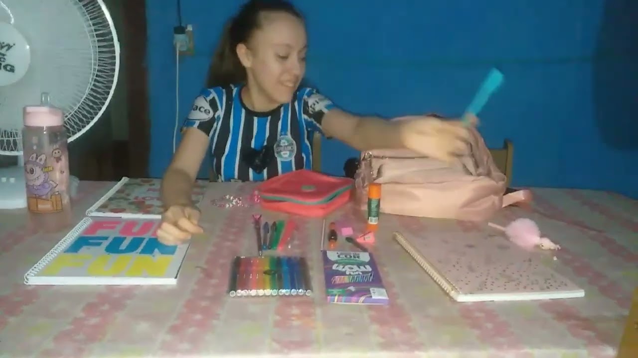 Mostrando  o material  escolar  da manu🥰