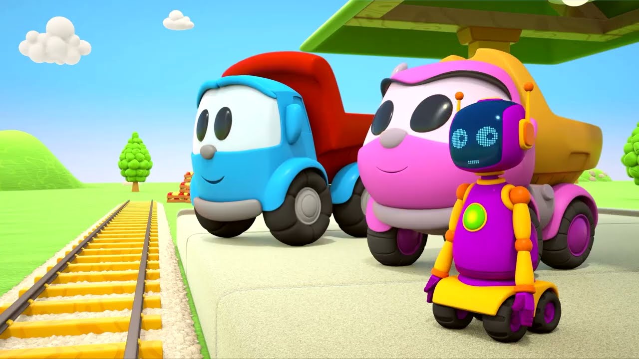 Leo the Truck & Lea the Truck Build a Railway | Baby Cartoon with Vehicles for Kids