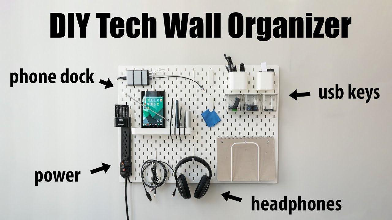 DIY Tech Wall Organizer - IKEA Skadis