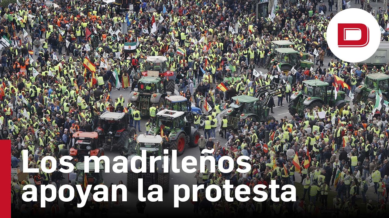 Los madrileños muestran su apoyo a los manifestantes del campo ¡Viva la agricultura española!