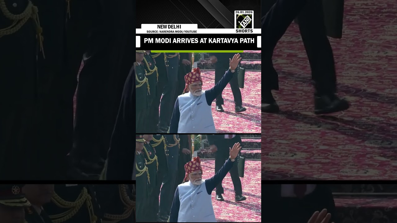 PM Narendra Modi arrives at Kartavya Path to attend 77th Republic Day