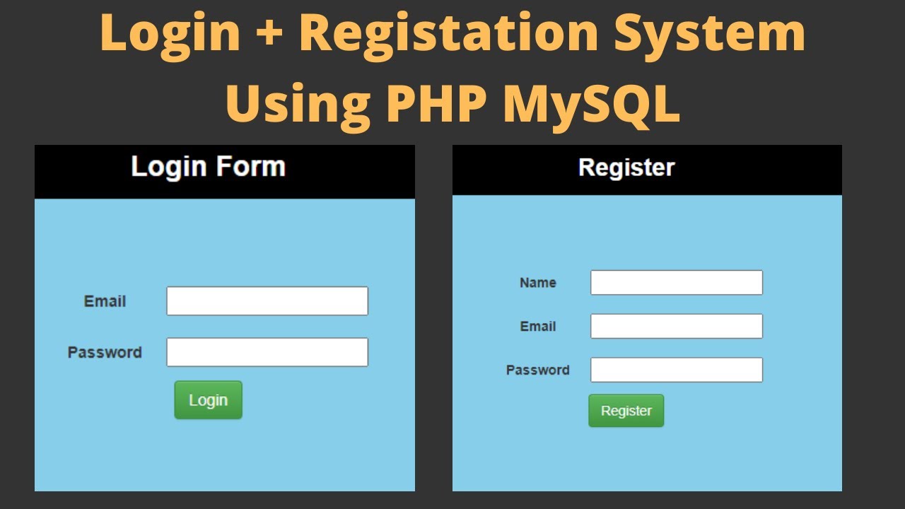Login And Registration System In PHP Tutorial For Beginners Step by Step