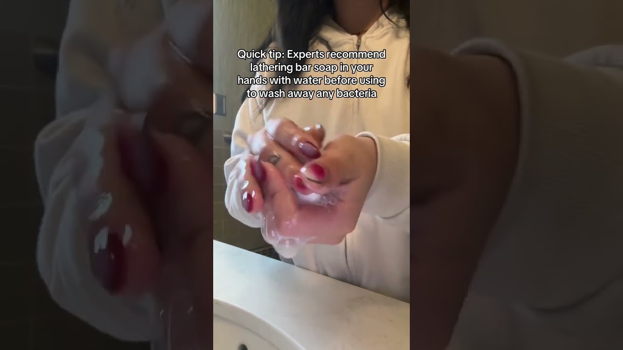 Quick Tip: Before using a bar soap, dermatologists recommend lathering it in your hands