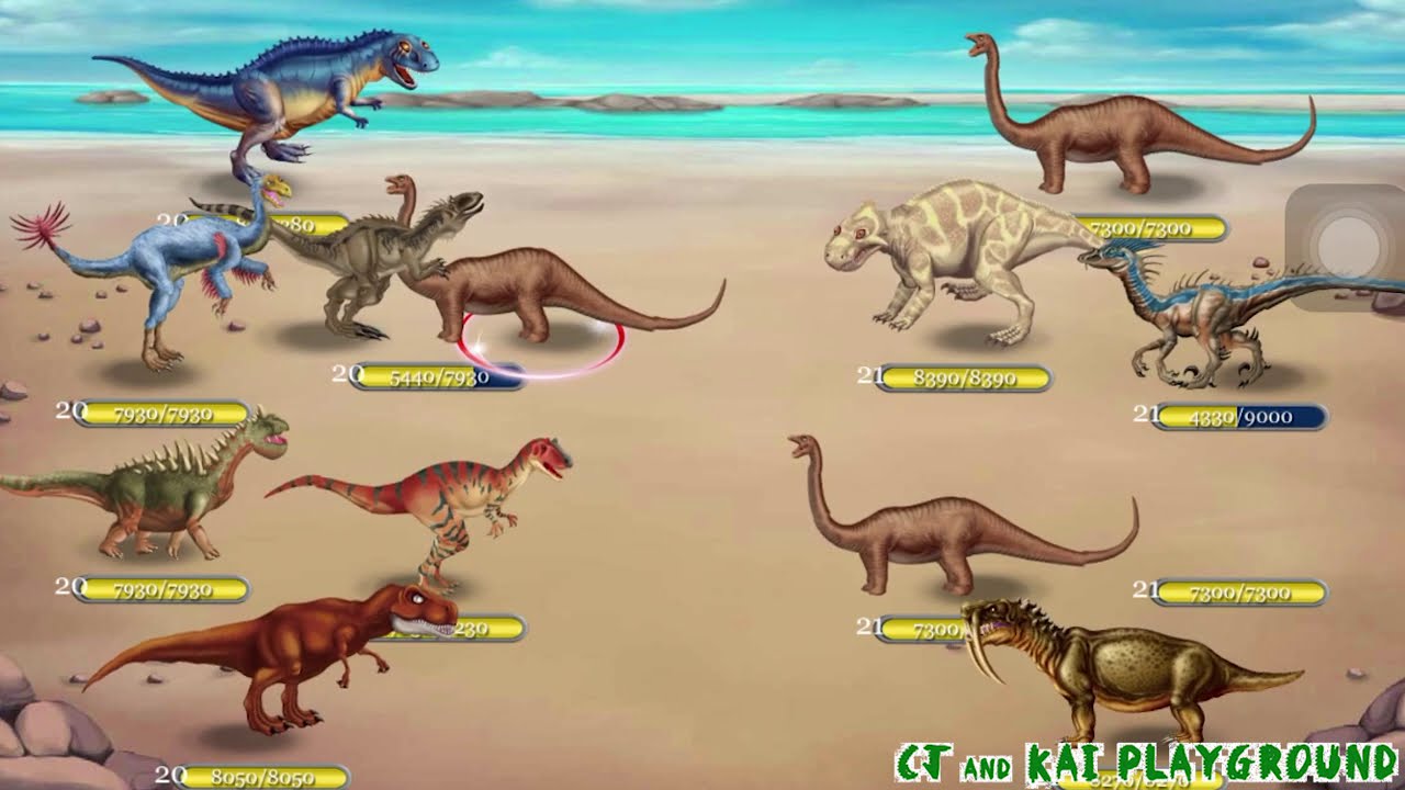 Dino World :  Enemy Dinosaur are all strong. I always Lose the fight against them.