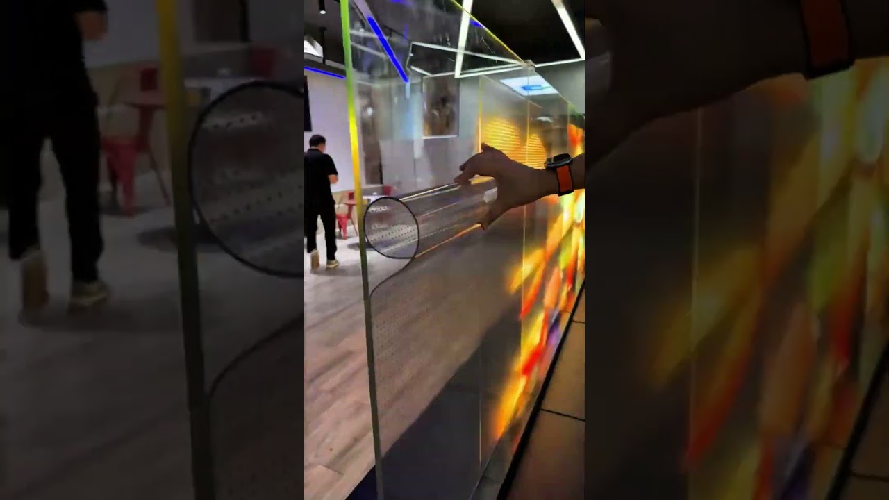 A flexible led screen that can be attached to glass