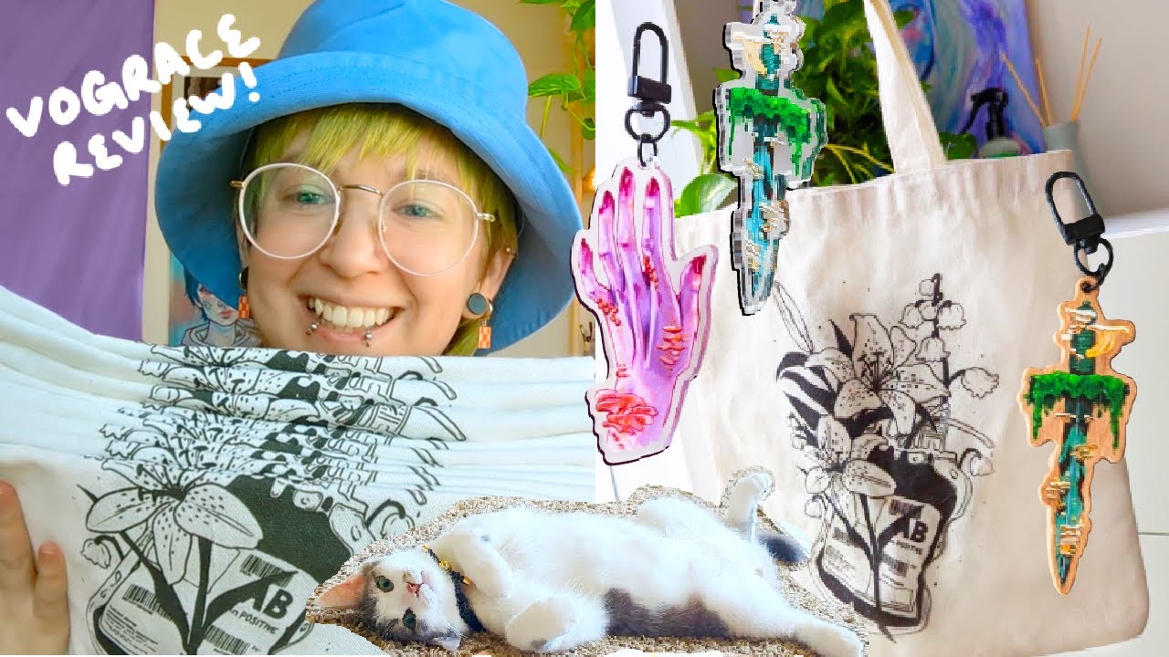 Vograce Keychain & Tote Bag Review, Counting Inventory, New Kitten // STUDIO VLOG 39