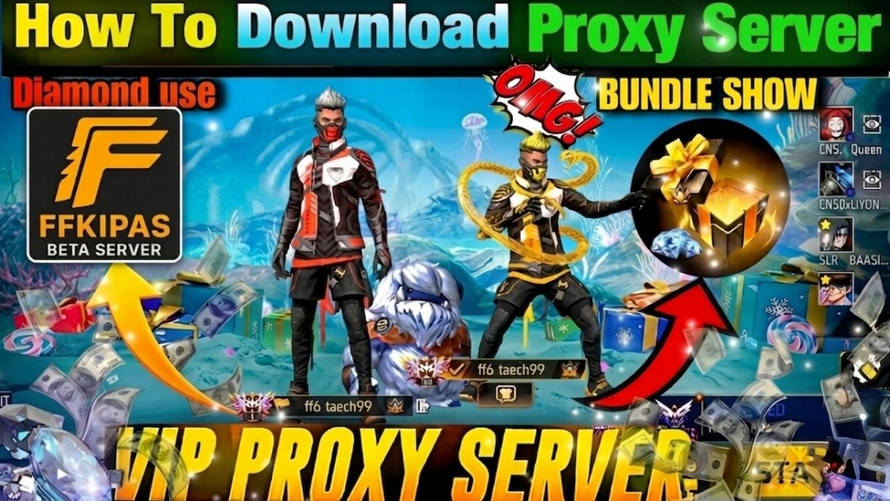FF KIPAS free fire VIP proxy server 🥳 Gift send  (OB53) 100 working