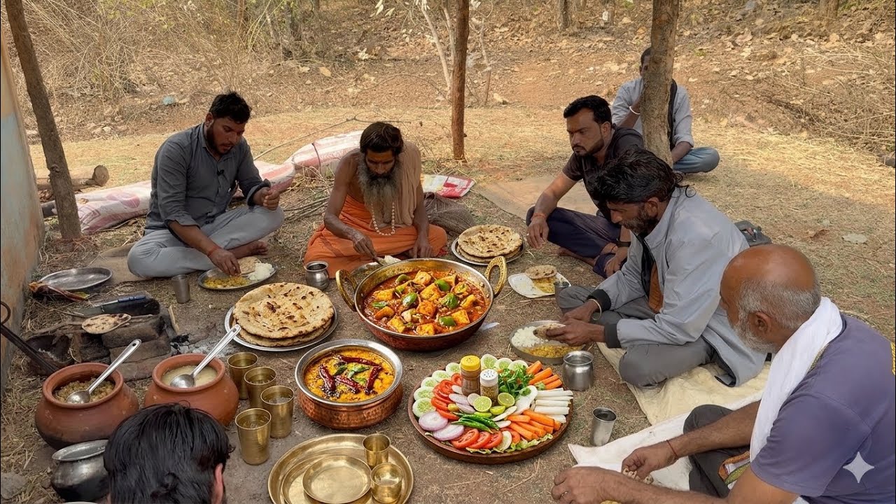 चित्रकूट के जंगल में संत की कुटिया में आए भक्त संत ने खिलाया सुंदर भोजन प्रसादी 