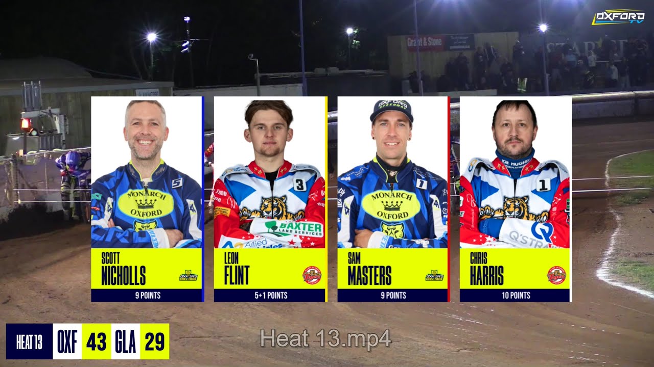 Heat 13 | Oxford vs Glasgow | CAB Direct Championship | OXFORD SPEEDWAY TV 2024