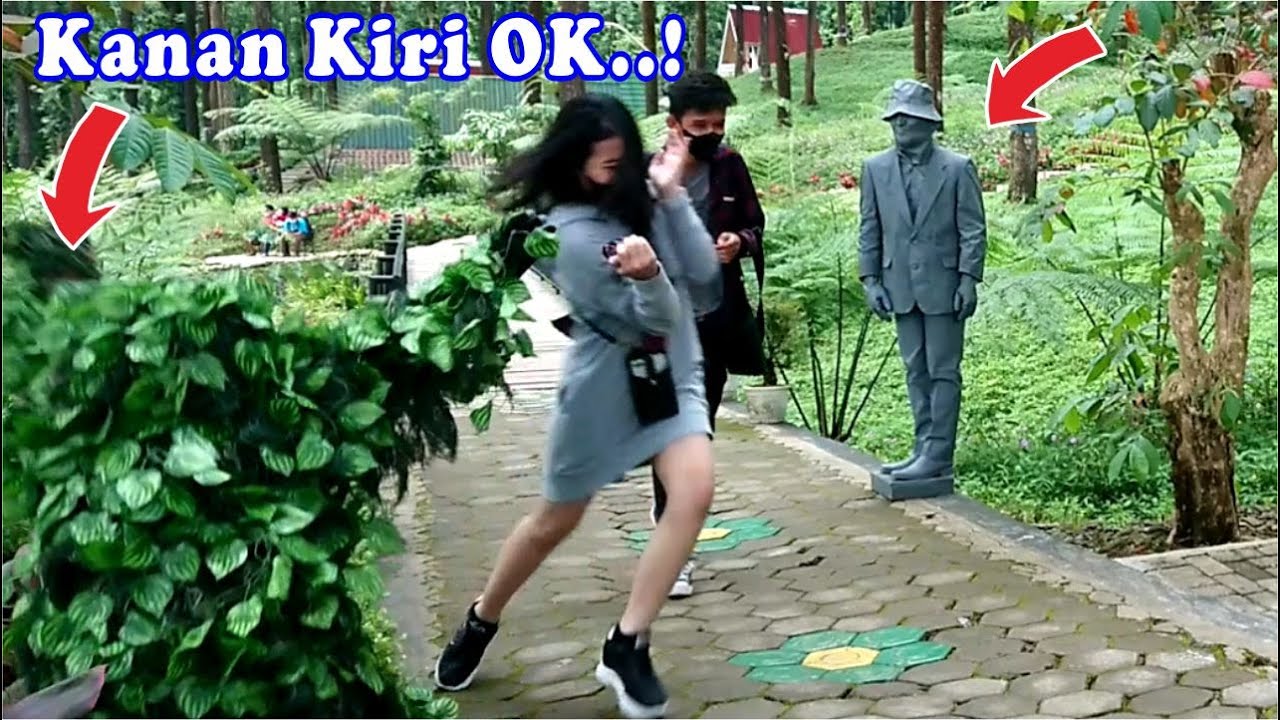 Double Prank..!! Bushman prank dan Statue Prank Collaboration QQ Prank