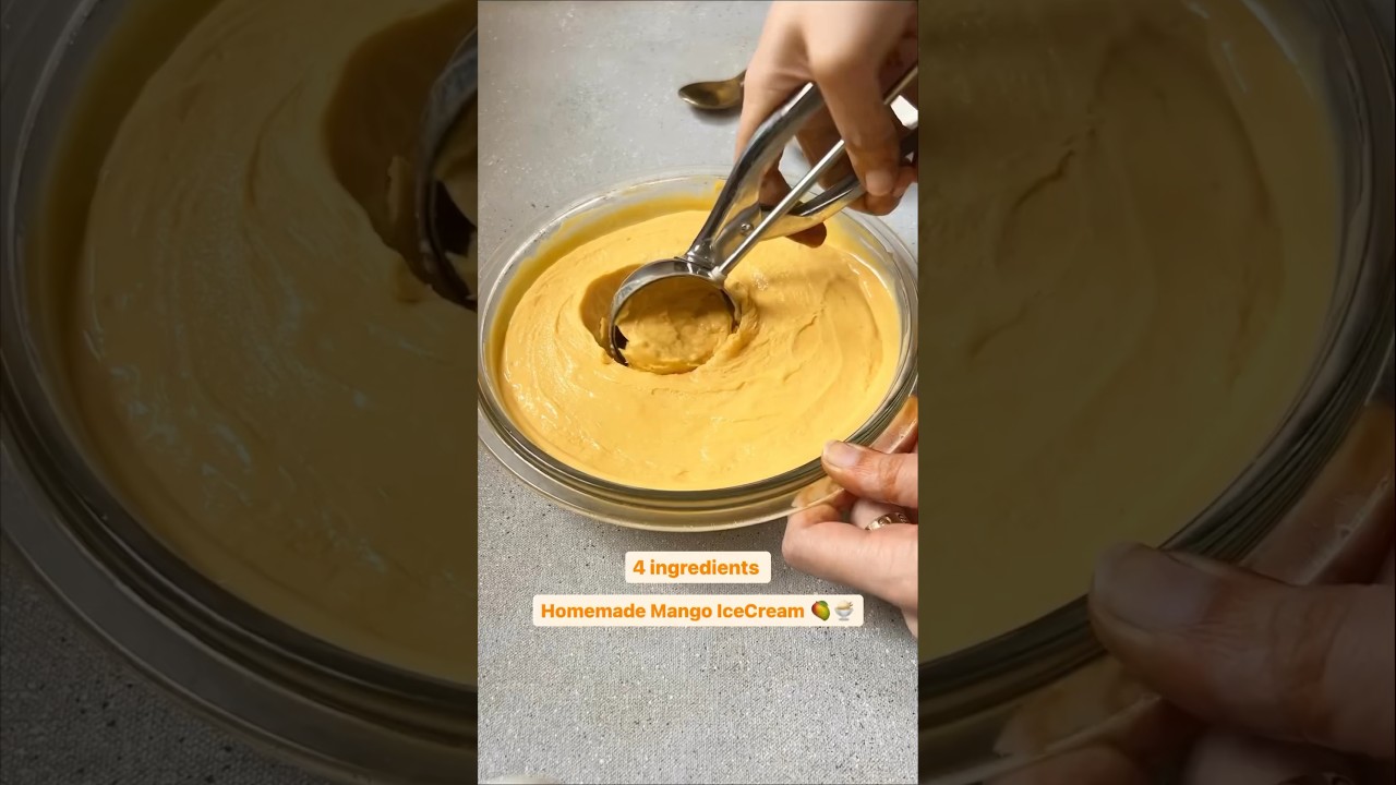 Домашнее мороженое из манго 🍨 Всего 4 ингредиента, и это восхитительное мороженое из манго готово 🥭🥰