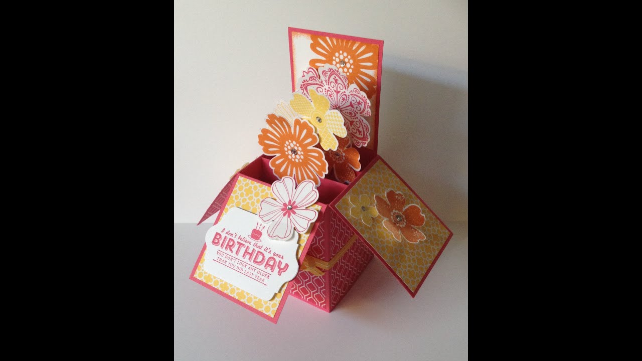 3D Folding Box Card with Giftcard Insert using Stampin' Up! products