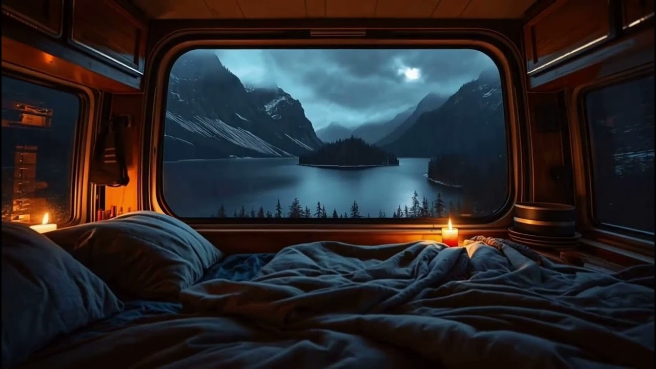 Sleeping in a Camper Van During Heavy Rain | Cozy Rain Sounds for Deep Sleep #naturesounds
