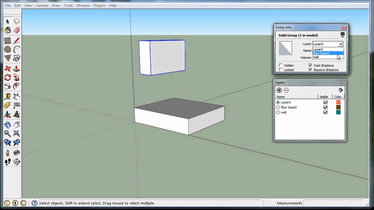 Как использовать слои в Sketchup