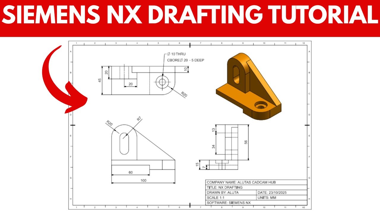 How to Create a Professional 2D Drawing in Siemens NX | Full Drafting Tutorial for Beginners