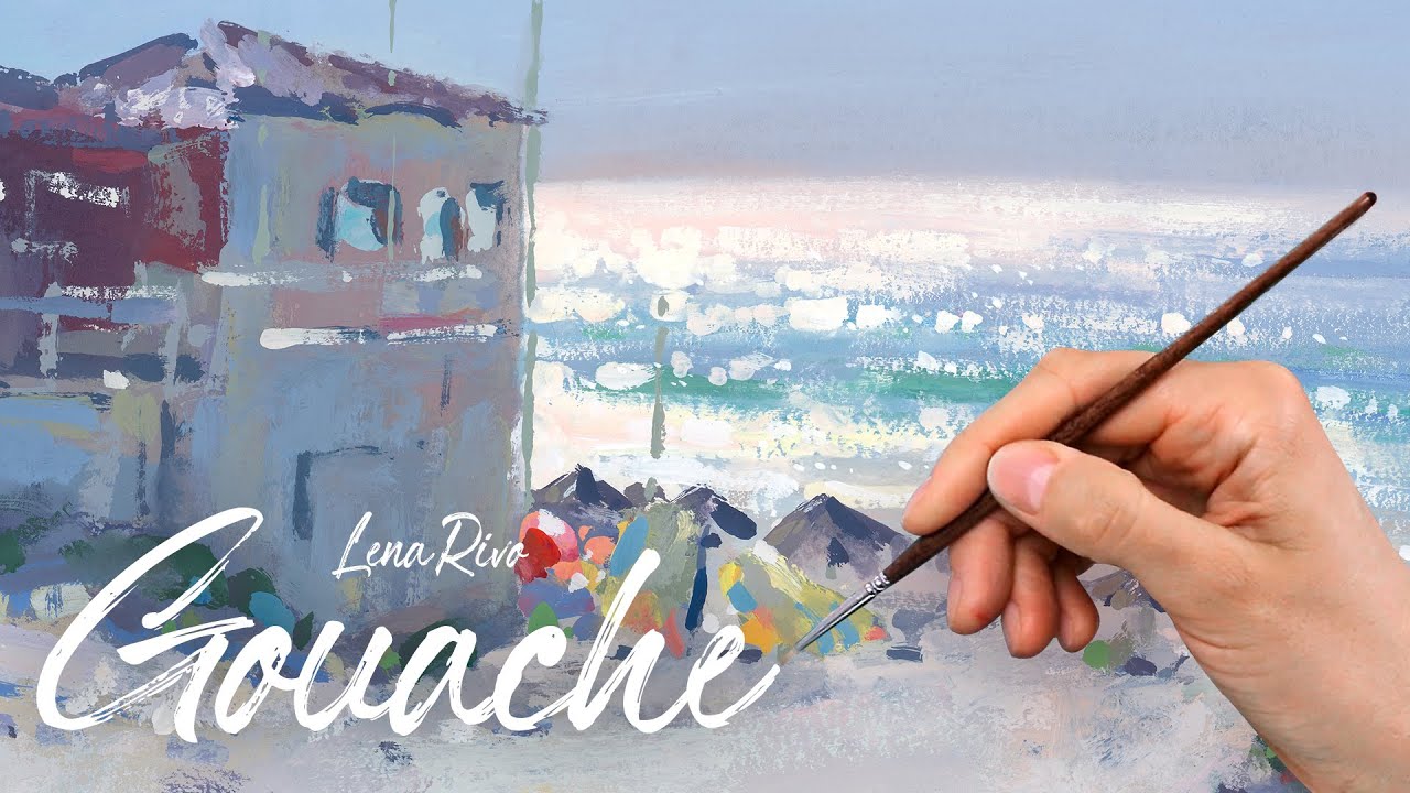 Gouache Sketchbook Painting Time Lapse - Ocean Breeze