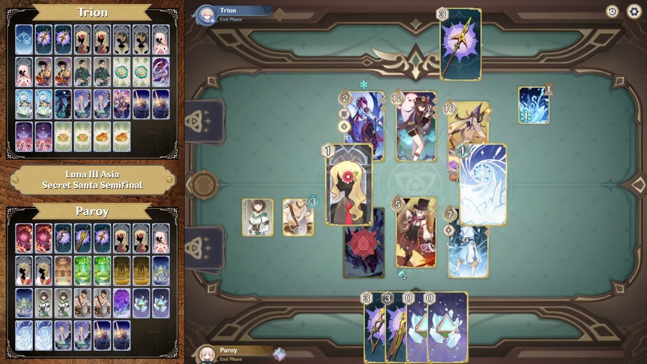 Trion vs Paroy | GITCG Luna III Asia Secret Santa Semifinal | Genshin TCG Tournament