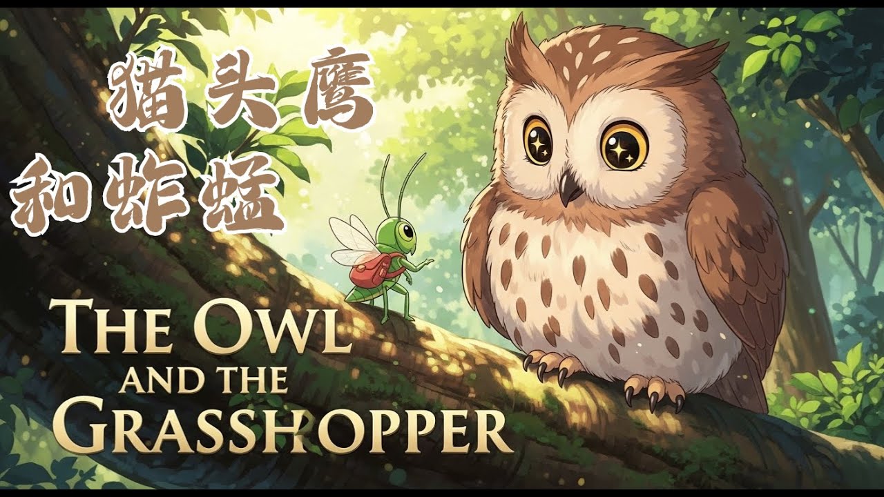 (HSK 1–2) The Owl and Grasshopper: Never Trust Flattery | 猫头鹰和蚱蜢：一永远不要相信奉承话 | Daily Mandarin Podcast