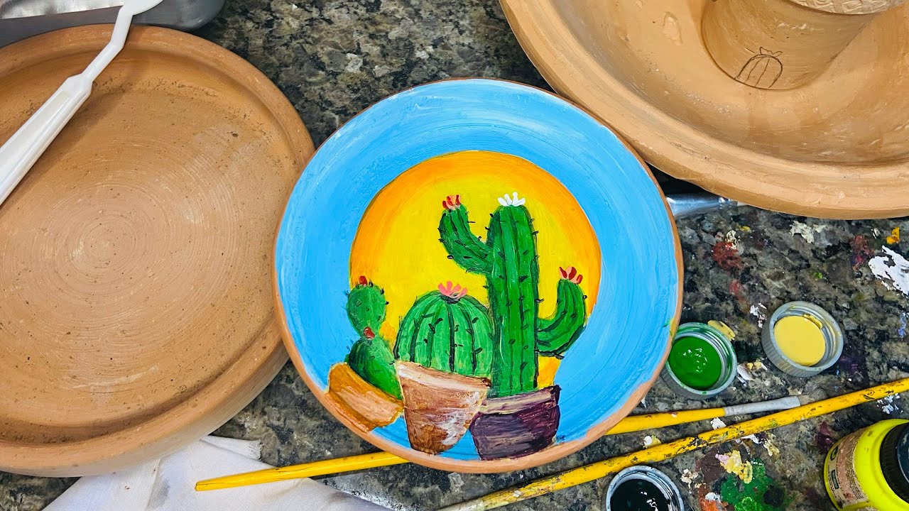Aprenda a pintar cactos 🌵 em cerâmica